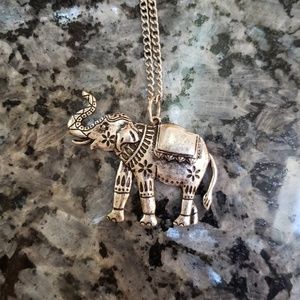 Long Pendant Elephant Necklace